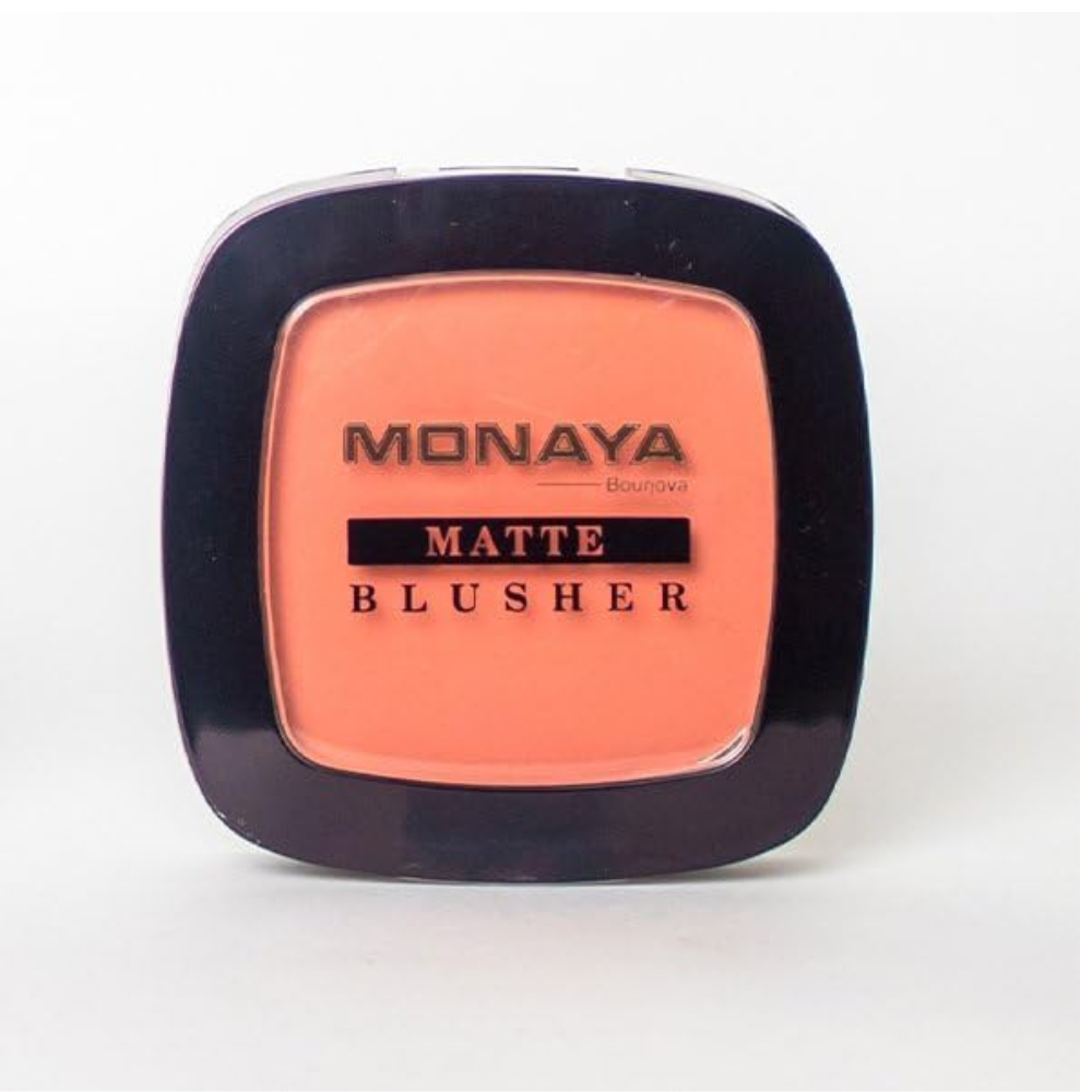 Monaya matte blusher makeup in shade B103A, showing a smooth, pigmented powder blush with a matte finish on a neutral background.