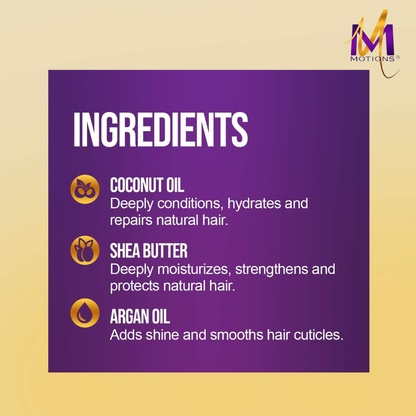 Motions Shea Butter Shampoo in 473ml bottle, hair care product with creamy formula for nourishing and cleansing hair.