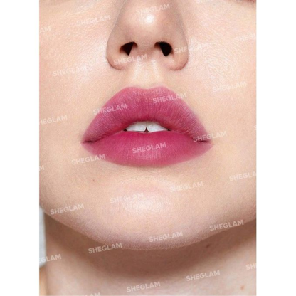 Sheglam For The Flush Lip and Cheek Tint in Cherry Picked Pink, showcasing the tube and applicator with vibrant pink tint.