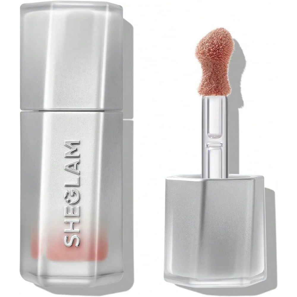 Sheglam Glass Lock Air Gloss in Brunch Babe shade, showcasing the glossy makeup product with a smooth, shiny finish.