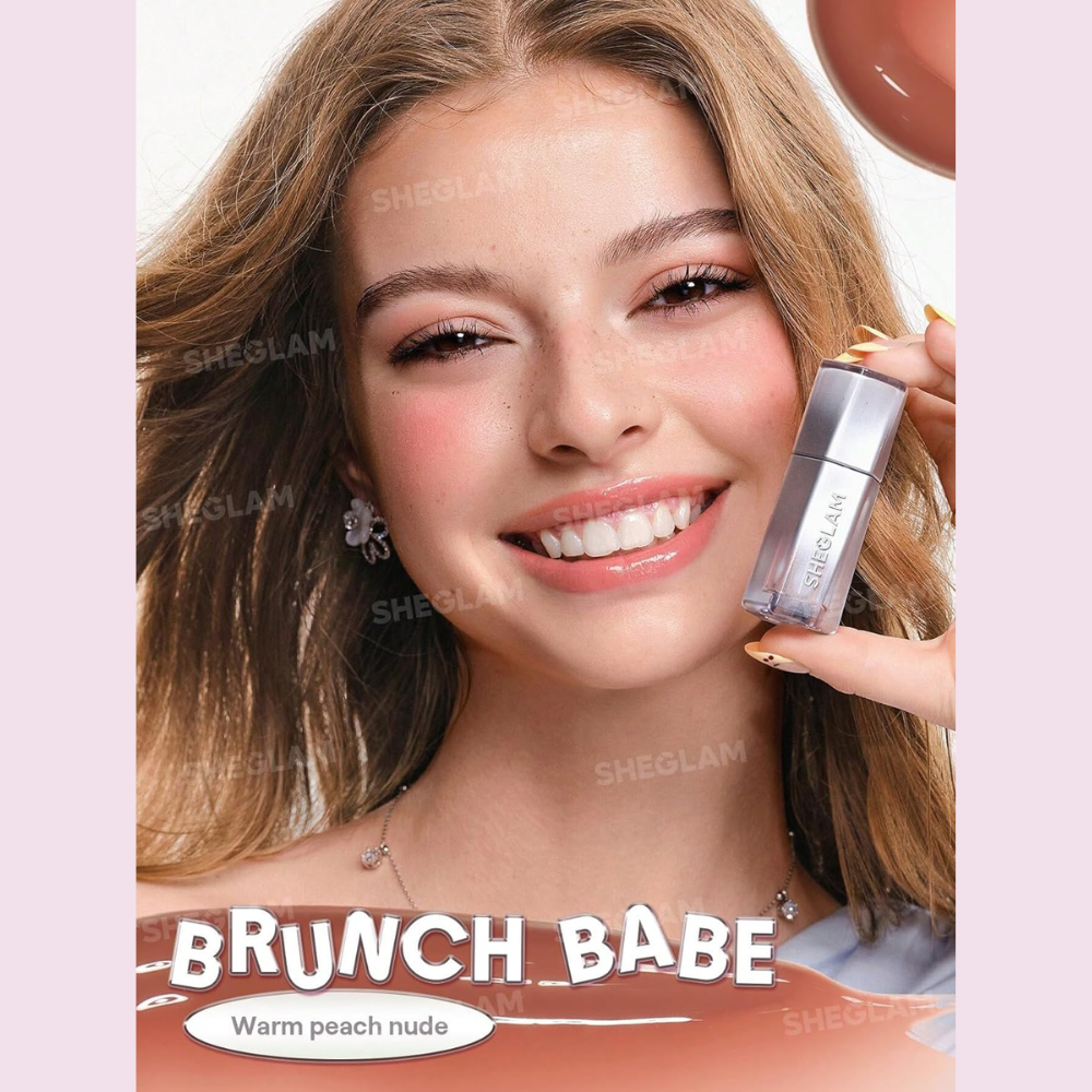 Sheglam Glass Lock Air Gloss in Brunch Babe, a makeup product featuring a glossy, transparent lip gloss with a sleek applicator.
