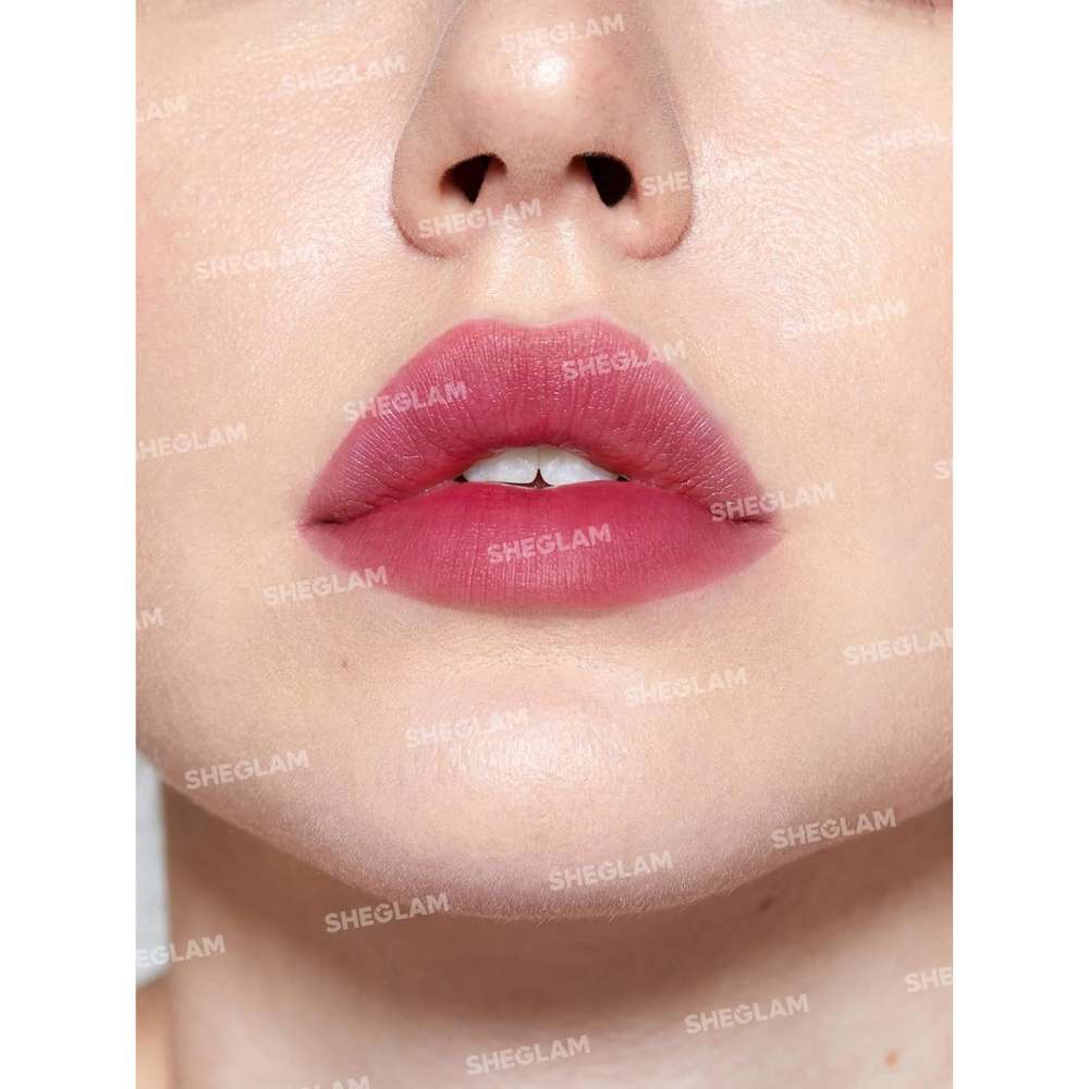 Sheglam For The Flush lip and cheek tint in Its Chili shade, featuring a compact makeup product with a vibrant red hue.