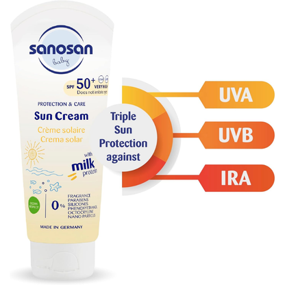 Sanosan Baby Sun Cream Face SPF 50+ | Very High UVA/UVB Protection for Sensitive Baby & Children's Skin