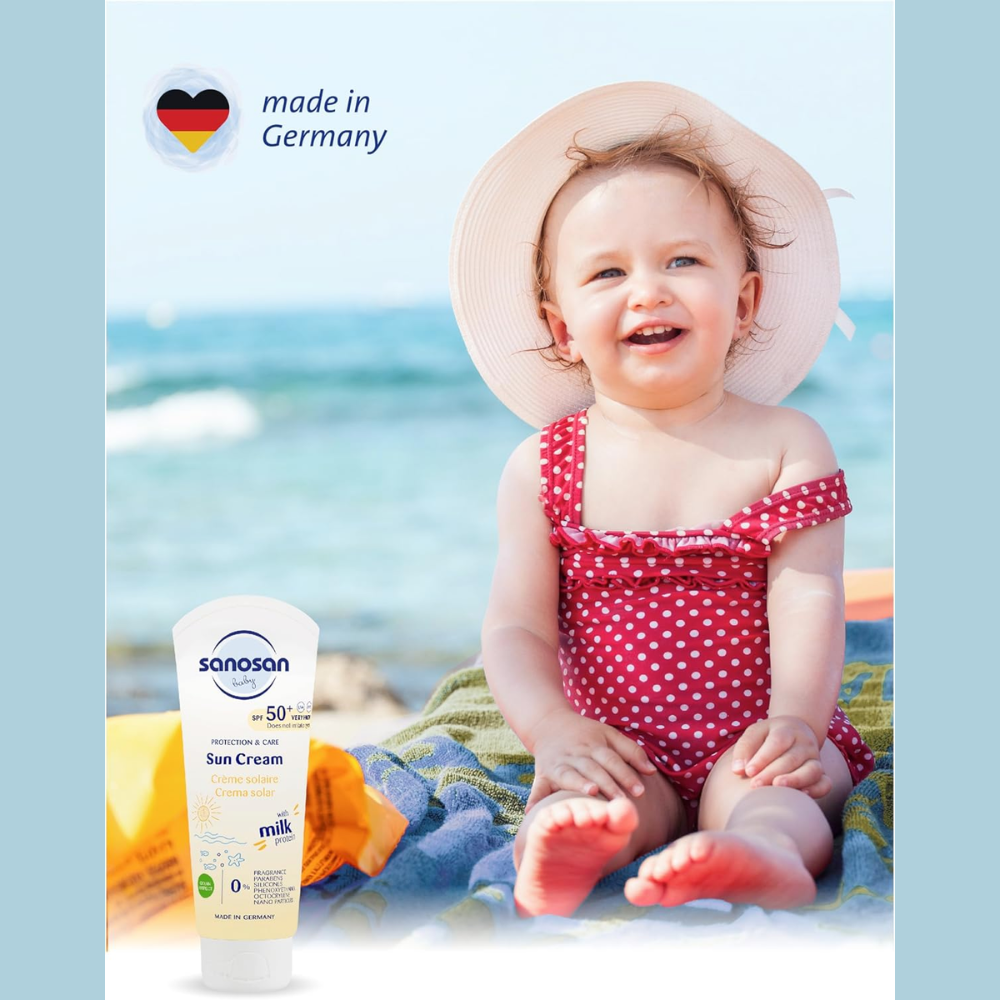 Sanosan Baby Sun Cream Face SPF 50+ | Very High UVA/UVB Protection for Sensitive Baby & Children's Skin