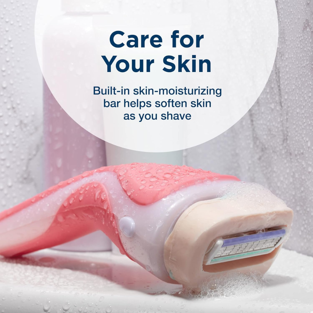 Schick Intuition Fresh Citrus Berry women's razor with two refill cartridges, featuring a moisturizing body care design.