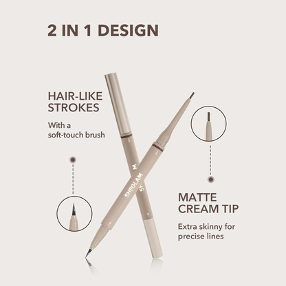Sheglam Brows On Demand 2-in-1 brow pencil for precise shaping and filling in black makeup product image