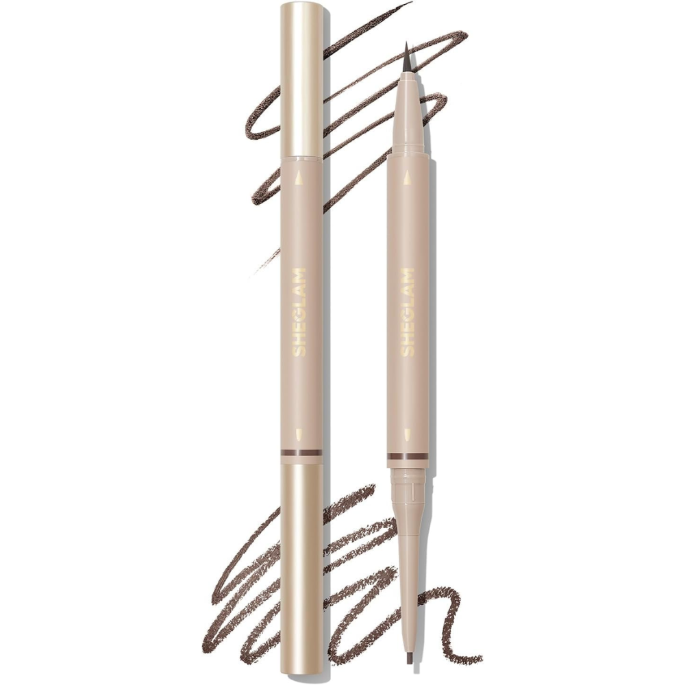 Sheglam Brows On Demand 2-in-1 brow pencil and spoolie for precise eyebrow shaping and definition in black.