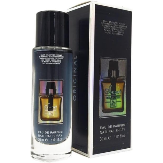 Smart Collection No.317 eau de parfum 30ml bottle with sleek design, showcasing elegant packaging and perfume inside.