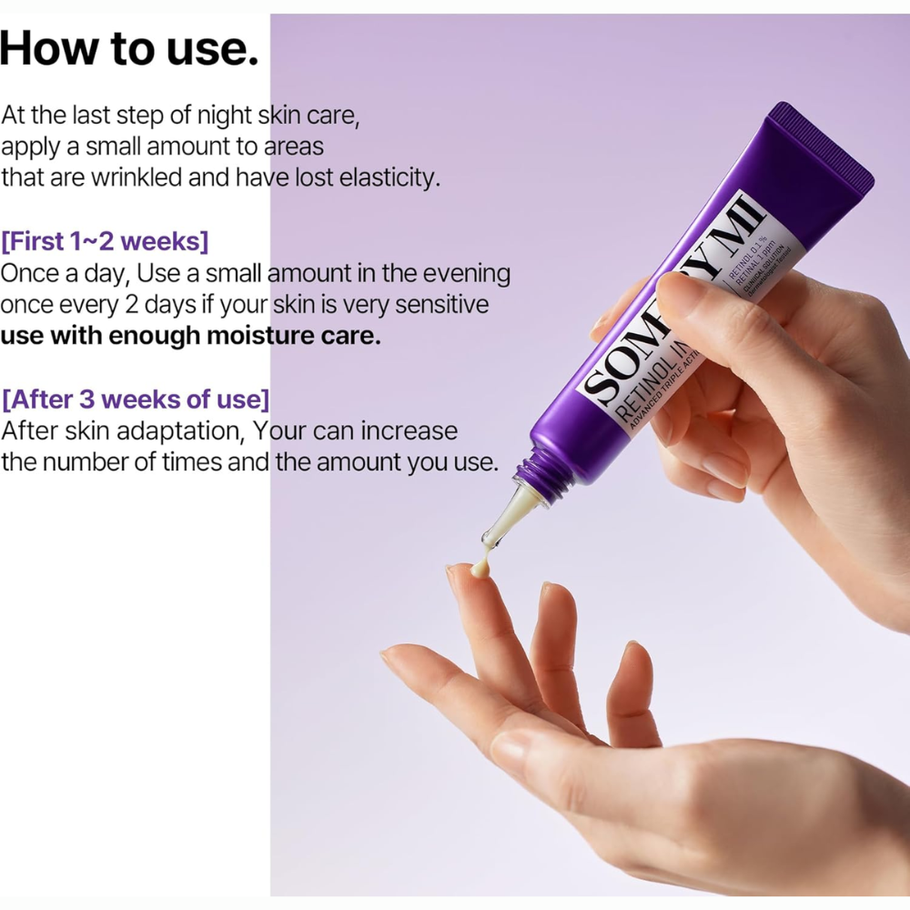 Somebymi Retinol Intense Trial Kit with 10ml facial care products, including bottles and applicators for skincare testing.