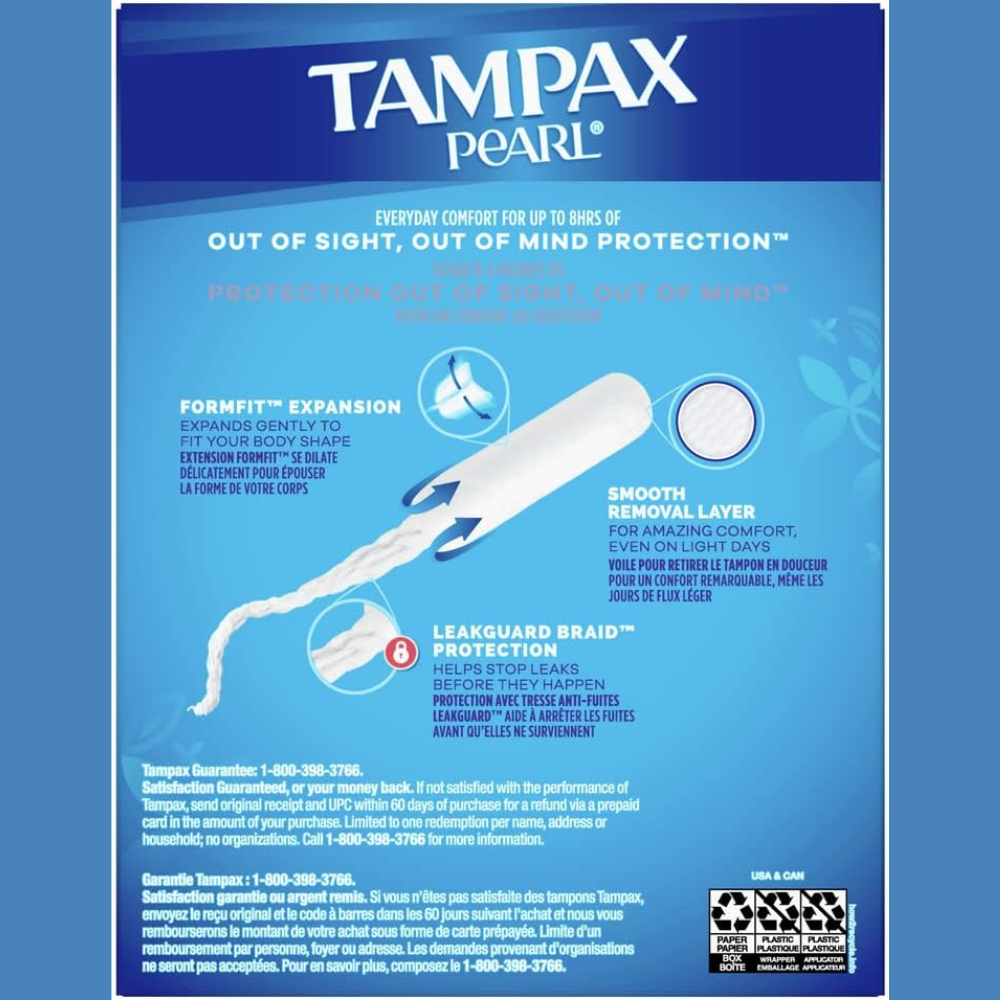 Tampax Pearl Plastic Super Plus Tampons, Unscented 18 each (Pack of 1)
