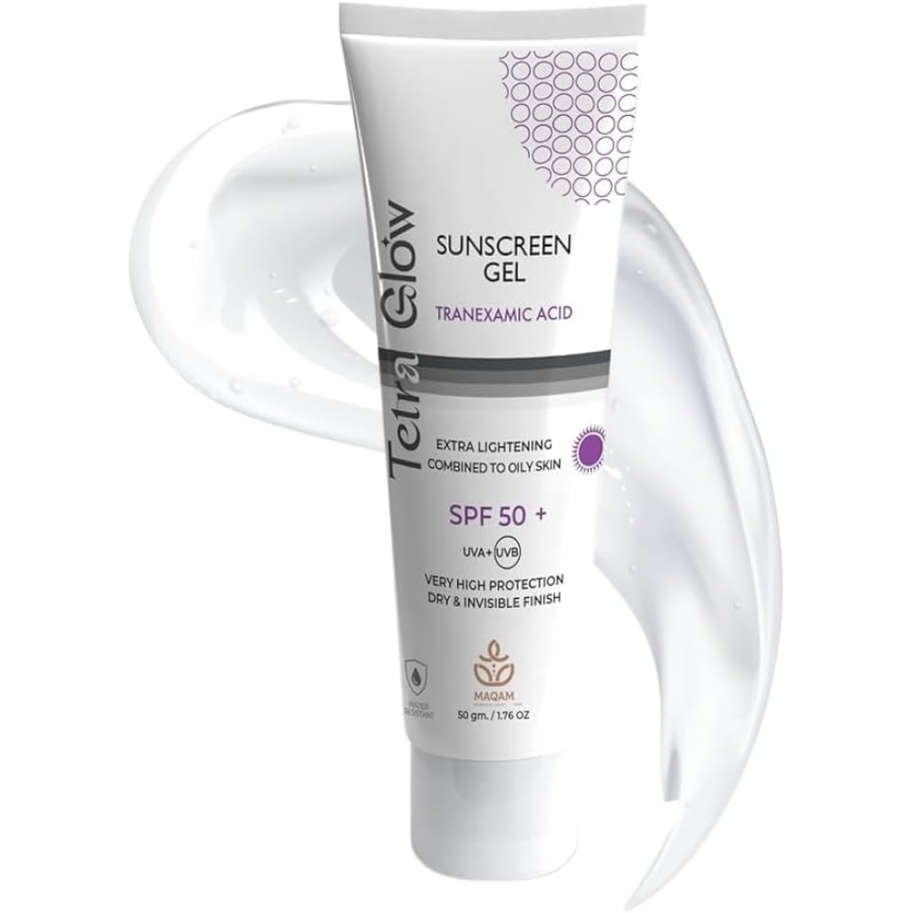 Tetra Glow sunscreen gel for face, with crystal-clear transparency, formulated for combined to oily skin, 50g.