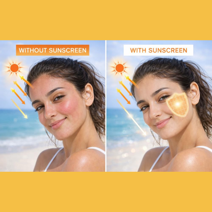 Tetra Glow sunscreen lotion 50g, facial care product, with SPF, in a white tube with blue accents, designed for sun protection.