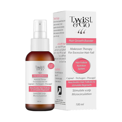 Twist & Go Excessive Hair Fall Anti-Hair Loss Lotion 100ml bottle with applicator for hair care treatment.
