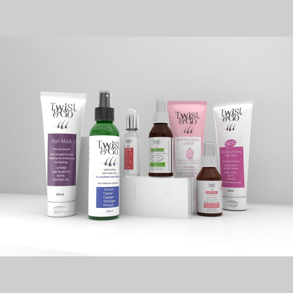 Twist & Go Length Intensive Treatment Lotion for Hair in 125ml bottle, nourishing hair care product with a sleek design.