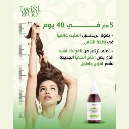 Twist & Go Length Intensive Treatment Lotion for Hair, 125ml, with a pump bottle for nourishing hair care.