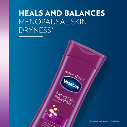 Vaseline Intensive Care Mature Skin Rejuvenation Body Lotion in a 400 ml bottle, featuring smooth, nourishing body care for mature skin.