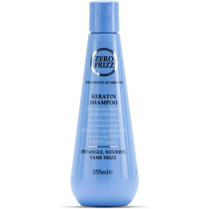 Zero Frizz Keratin Shampoo – Smooth & Hydrating Shampoo for Dry & Frizzy Hair 355ml