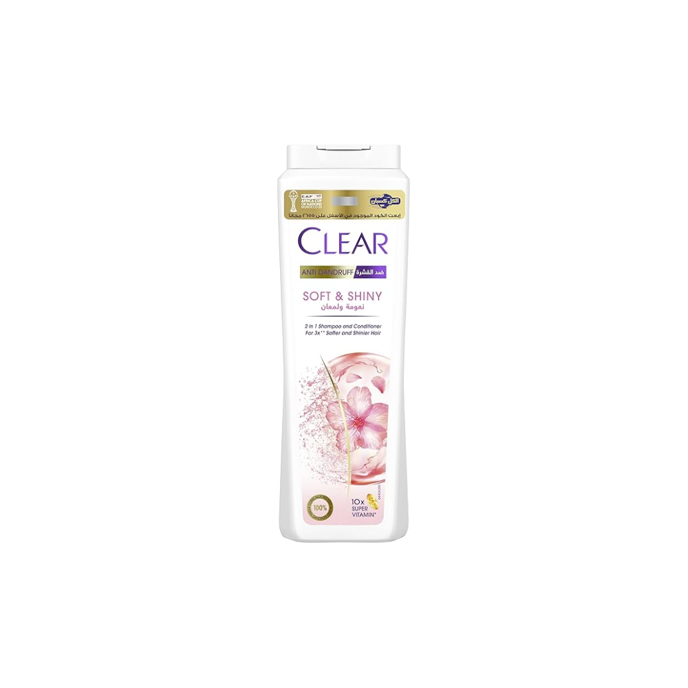 CLEAR Women's Anti Dandruff Shampoo Soft & Shiny 600ML
