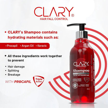 Clary hair shampoo  for dry and damaged hair 300ml - belamoon